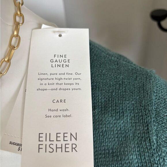 NWT Eileen Fisher Teal Short Sleeve Top - Picture 2 of 6